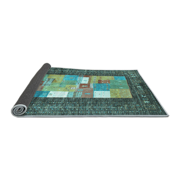 Sideview of Abstract Light Blue Contemporary Rug, con2061lblu