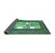 Sideview of Abstract Turquoise Contemporary Rug, con2061turq