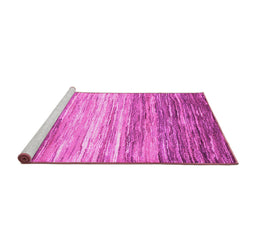 Sideview of Machine Washable Abstract Pink Contemporary Rug, wshcon2062pnk