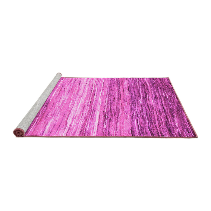 Sideview of Machine Washable Abstract Pink Contemporary Rug, wshcon2062pnk