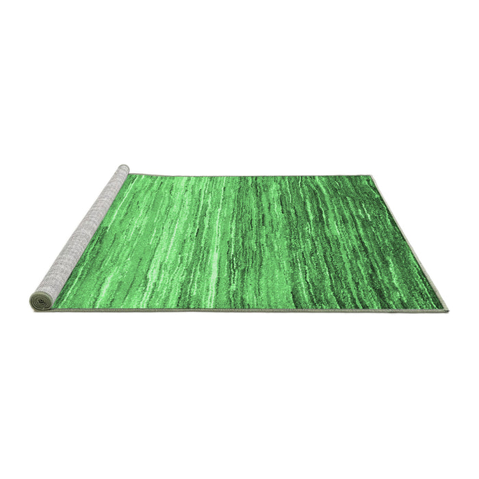 Sideview of Machine Washable Abstract Emerald Green Contemporary Area Rugs, wshcon2062emgrn