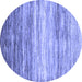 Round Abstract Blue Contemporary Rug, con2062blu