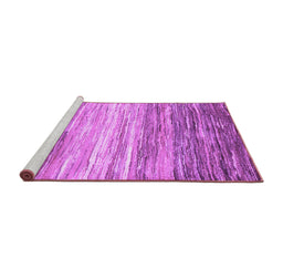 Sideview of Machine Washable Abstract Purple Contemporary Area Rugs, wshcon2062pur