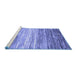 Sideview of Machine Washable Abstract Blue Contemporary Rug, wshcon2062blu