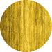 Round Abstract Yellow Contemporary Rug, con2062yw