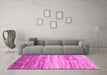 Machine Washable Abstract Pink Contemporary Rug in a Living Room, wshcon2062pnk