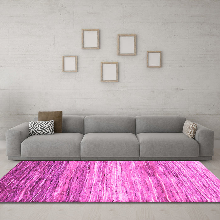 Machine Washable Abstract Pink Contemporary Rug in a Living Room, wshcon2062pnk