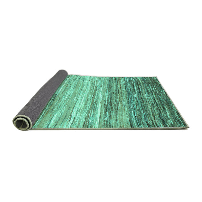 Sideview of Abstract Turquoise Contemporary Rug, con2062turq