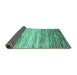 Sideview of Abstract Turquoise Contemporary Rug, con2062turq