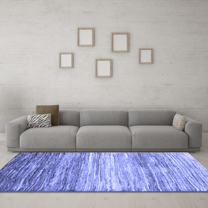 Machine Washable Abstract Blue Contemporary Rug in a Living Room, wshcon2062blu