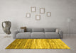 Machine Washable Abstract Yellow Contemporary Rug in a Living Room, wshcon2062yw