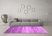 Machine Washable Abstract Purple Contemporary Area Rugs in a Living Room, wshcon2062pur