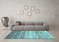 Machine Washable Abstract Light Blue Contemporary Rug, wshcon2062lblu