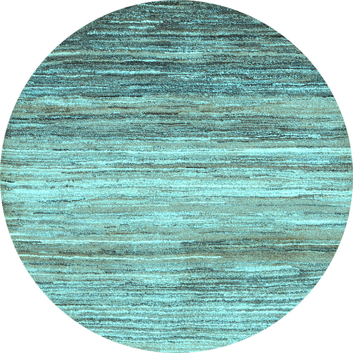 Round Abstract Light Blue Contemporary Rug, con2062lblu