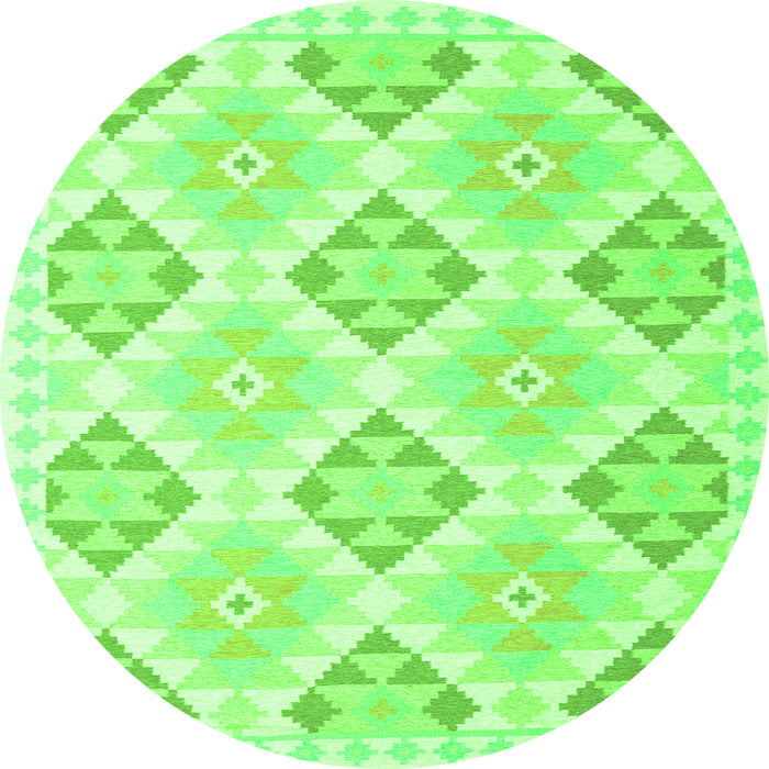 Machine Washable Southwestern Green Country Area Rugs, wshcon2063grn