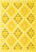 Machine Washable Southwestern Yellow Country Rug, wshcon2063yw