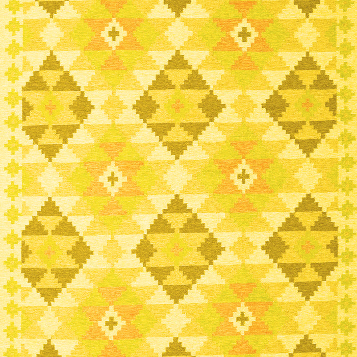 Machine Washable Southwestern Yellow Country Rug, wshcon2063yw