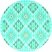 Round Southwestern Turquoise Country Rug, con2063turq