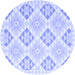 Round Southwestern Blue Country Rug, con2063blu