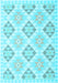 Machine Washable Southwestern Light Blue Country Rug, wshcon2063lblu