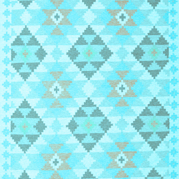 Machine Washable Southwestern Light Blue Country Rug, wshcon2063lblu