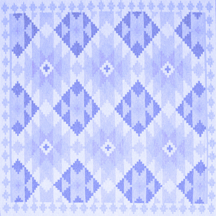 Square Southwestern Blue Country Rug, con2063blu