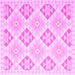Square Machine Washable Southwestern Pink Country Rug, wshcon2063pnk