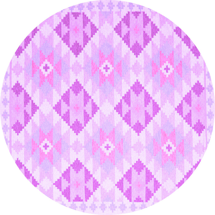 Round Southwestern Purple Country Rug, con2063pur