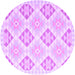 Round Southwestern Purple Country Rug, con2063pur