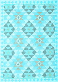 Southwestern Light Blue Country Rug, con2063lblu