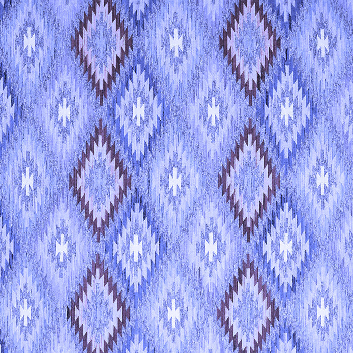 Square Machine Washable Southwestern Blue Country Rug, wshcon2064blu