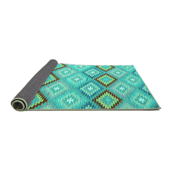 Sideview of Southwestern Turquoise Country Rug, con2064turq