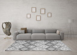Machine Washable Southwestern Gray Country Rug in a Living Room,, wshcon2064gry