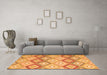 Machine Washable Southwestern Orange Country Area Rugs in a Living Room, wshcon2064org