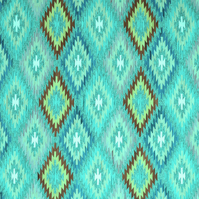 Square Southwestern Turquoise Country Rug, con2064turq