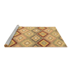Sideview of Machine Washable Southwestern Brown Country Rug, wshcon2064brn