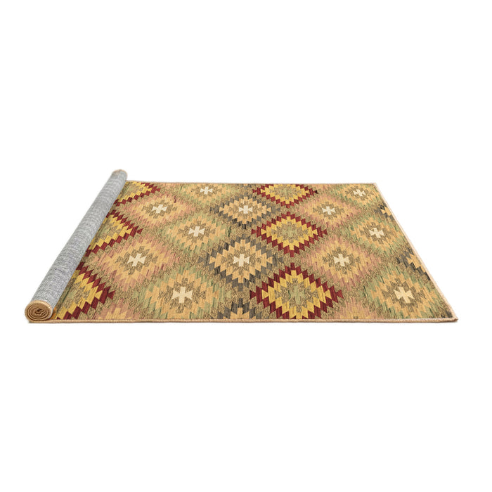 Sideview of Machine Washable Southwestern Brown Country Rug, wshcon2064brn