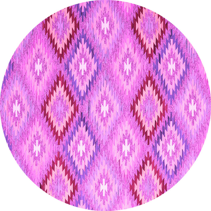Round Southwestern Pink Country Rug, con2064pnk