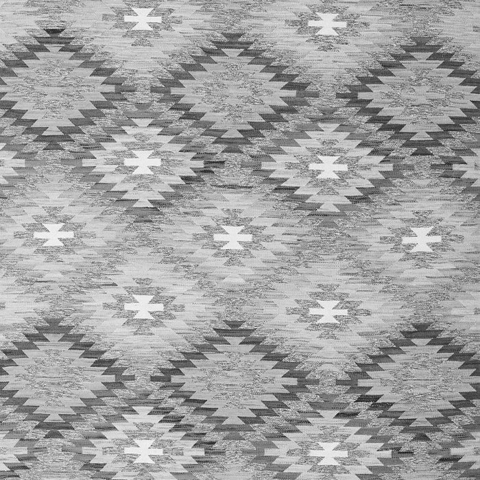 Serging Thickness of Machine Washable Southwestern Gray Country Rug, wshcon2064gry