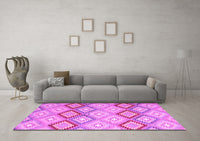 Machine Washable Southwestern Pink Country Rug, wshcon2064pnk