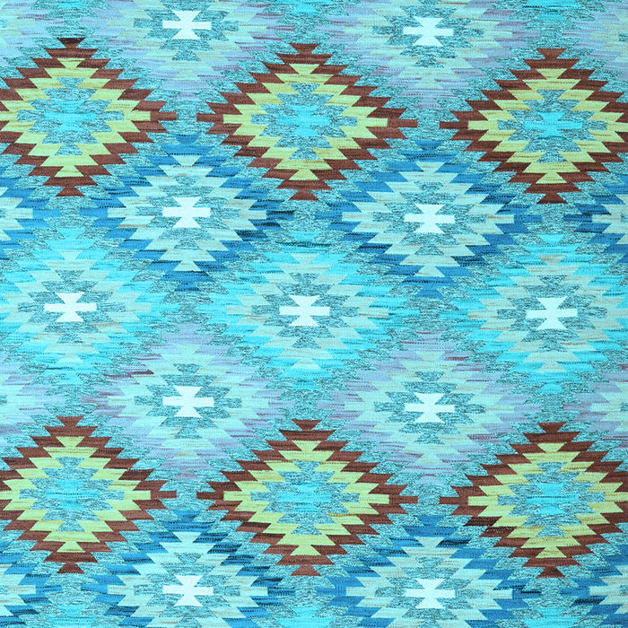 Machine Washable Southwestern Light Blue Country Rug, wshcon2064lblu