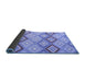 Sideview of Southwestern Blue Country Rug, con2064blu