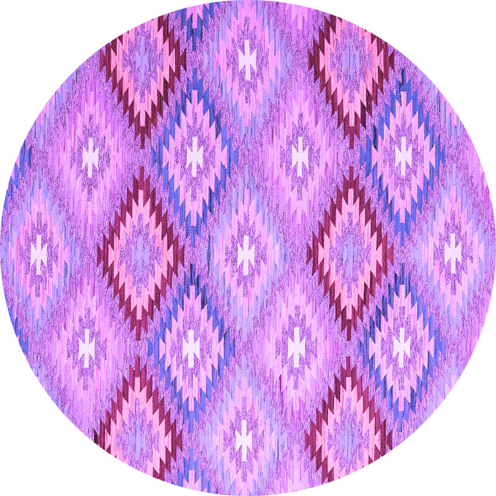 Round Southwestern Purple Country Rug, con2064pur