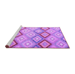 Sideview of Machine Washable Southwestern Purple Country Area Rugs, wshcon2064pur