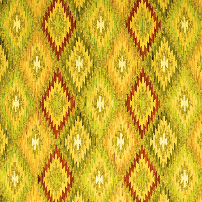 Square Southwestern Yellow Country Rug, con2064yw