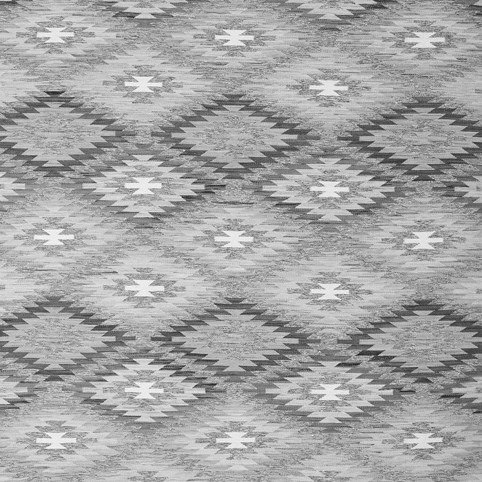 Round Machine Washable Southwestern Gray Country Rug, wshcon2064gry