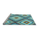 Sideview of Machine Washable Southwestern Light Blue Country Rug, wshcon2065lblu