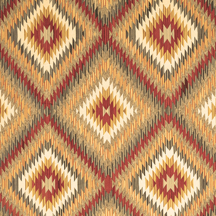 Square Machine Washable Southwestern Brown Country Rug, wshcon2065brn
