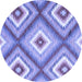 Round Southwestern Blue Country Rug, con2065blu