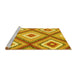 Sideview of Machine Washable Southwestern Yellow Country Rug, wshcon2065yw